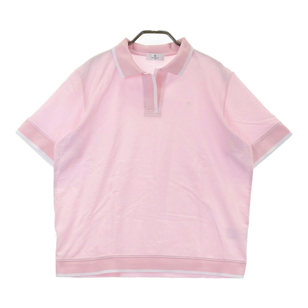 MUNSING WEAR マンシングウェア 2024年モデル 半袖ポロシャツ スキッパー ピンク系 LL 【中古】ゴルフウェア レディース
