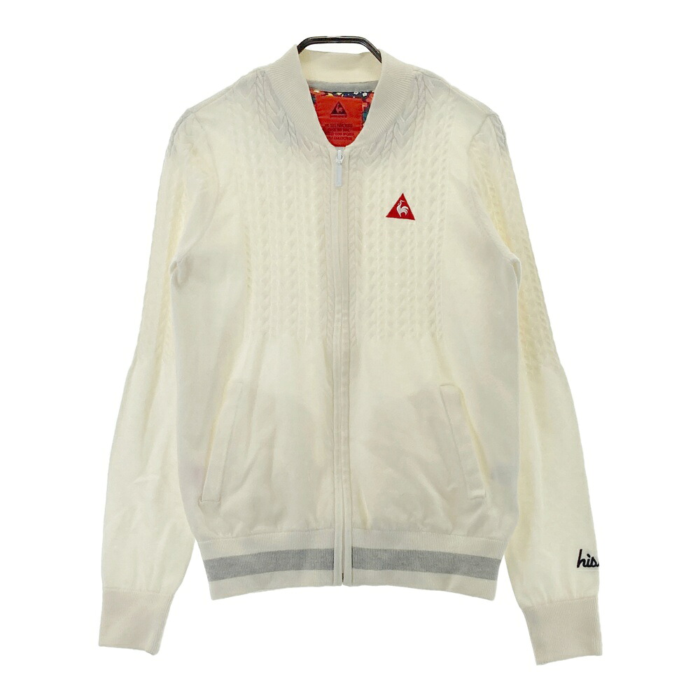 LE COQ GOLF ルコックゴルフ ニット ジップジャケット ホワイト系 M 【中古】ゴルフウェア レディース