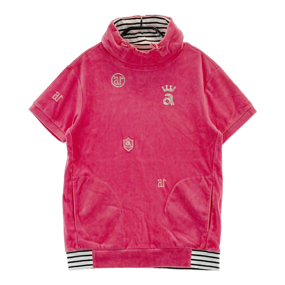 ARCHIVIO アルチビオ ハイネック ベロア 半袖Tシャツ ピンク系 36 【中古】ゴルフウェア レディース