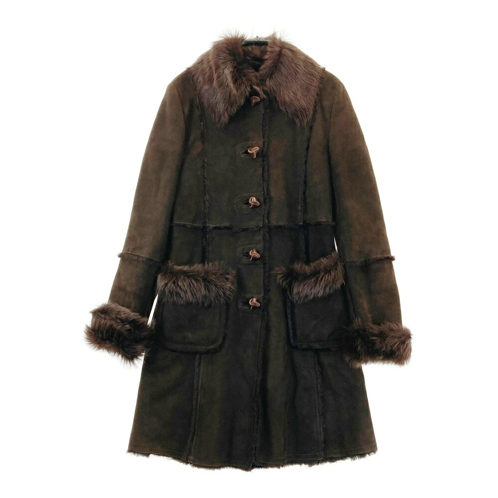 MAX MARA WEEK END LINE マックスマラウィークエンド ファー付 ムートンコート ブラウン系 36 【中古】レディース