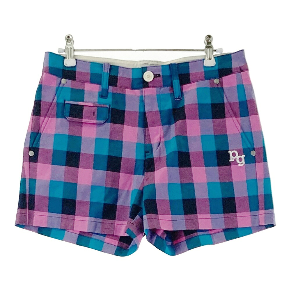 PEARLY GATES パーリーゲイツ ショートパンツ チェック柄 ピンク系 1 【中古】ゴルフウェア レディース