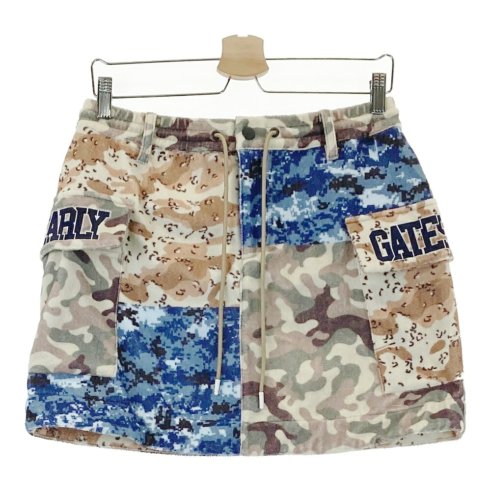 PEARLY GATES パーリーゲイツ  起毛 スコート 擬装 マルチカモフラ柄 ベージュ系 2 【中古】ゴルフお召しもの レディース スカート-ウェア-レディースウェア