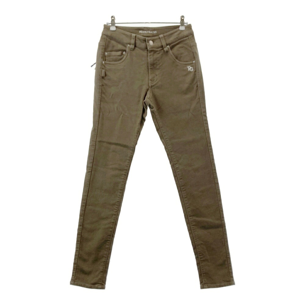 PEARLY GATES パーリーゲイツ ストレッチパンツ カーキ系 00 【中古】ゴルフウェア レディース