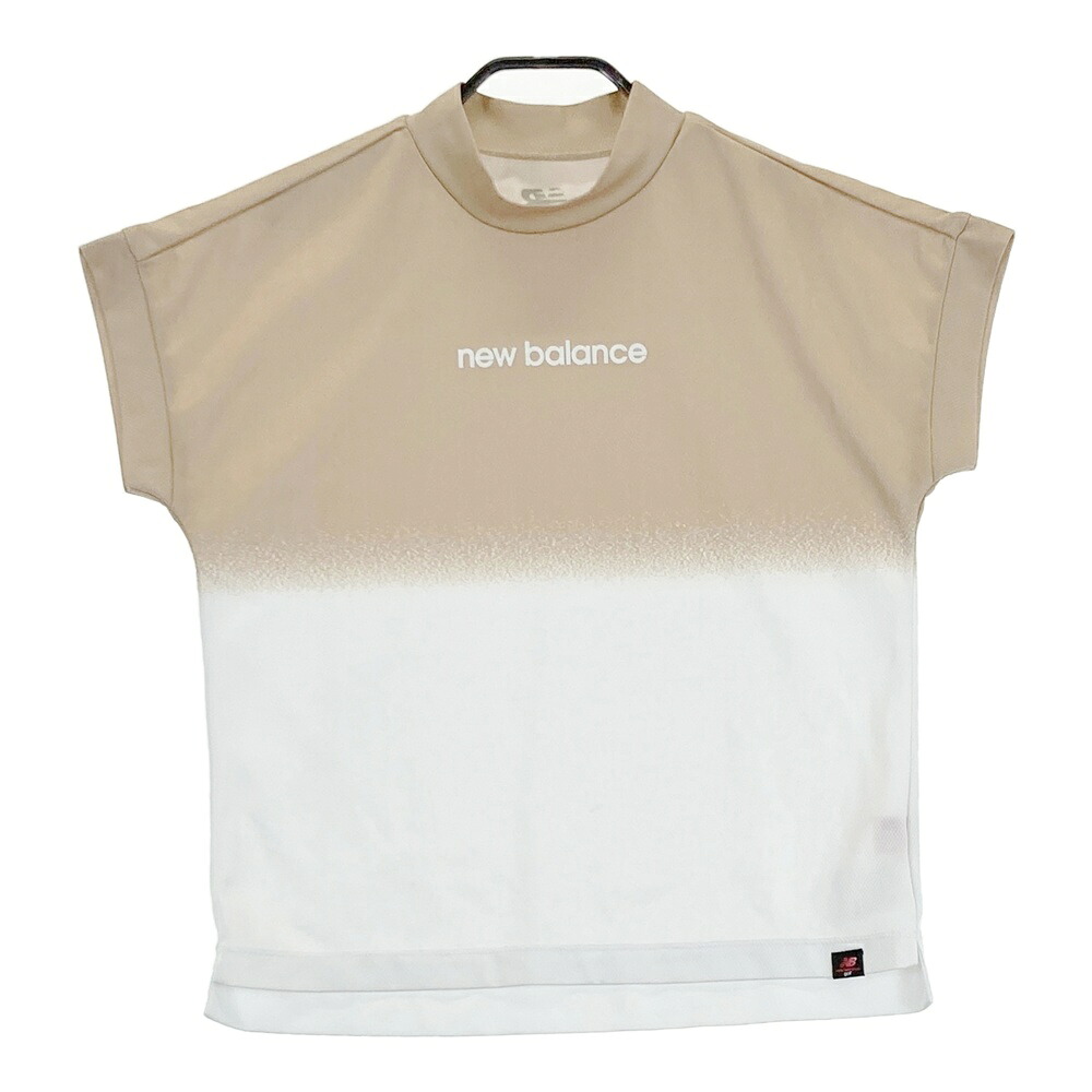 NEW BALANCE GOLF ニューバランス ハイネック フレンチスリーブTシャツ ベージュ系 0 【中古】ゴルフウェア レディース