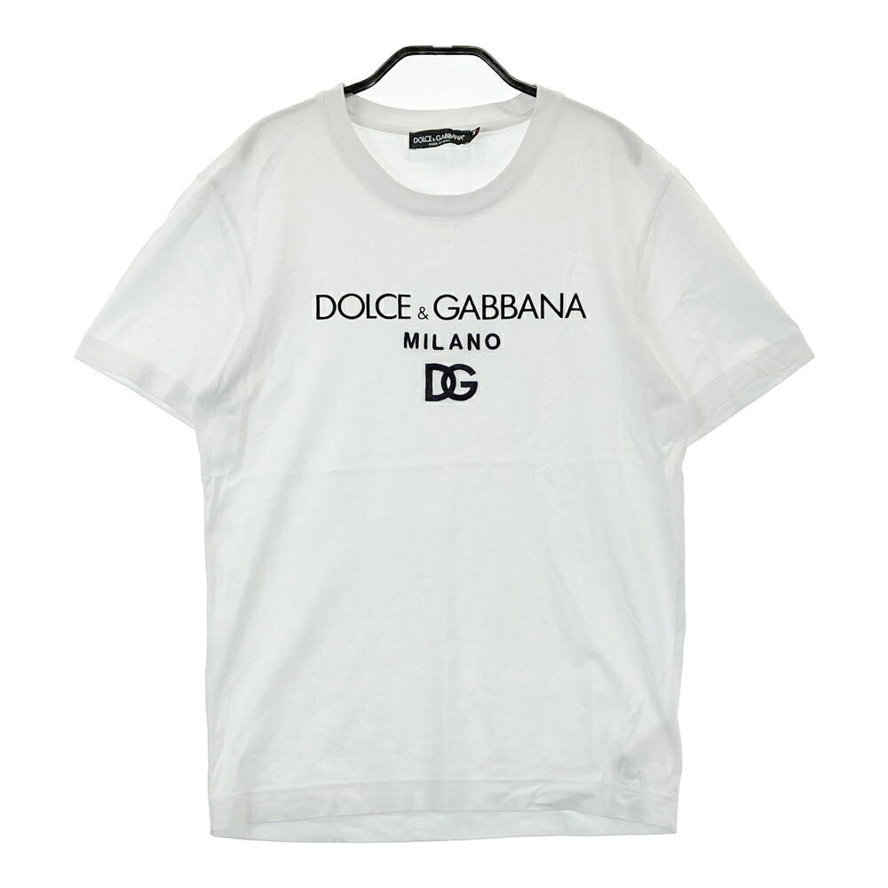 DOLCE & GABBANA ドルチェ アンド ガッバーナ ロゴ 半袖Tシャツ ホワイト系 44 【中古】レディース