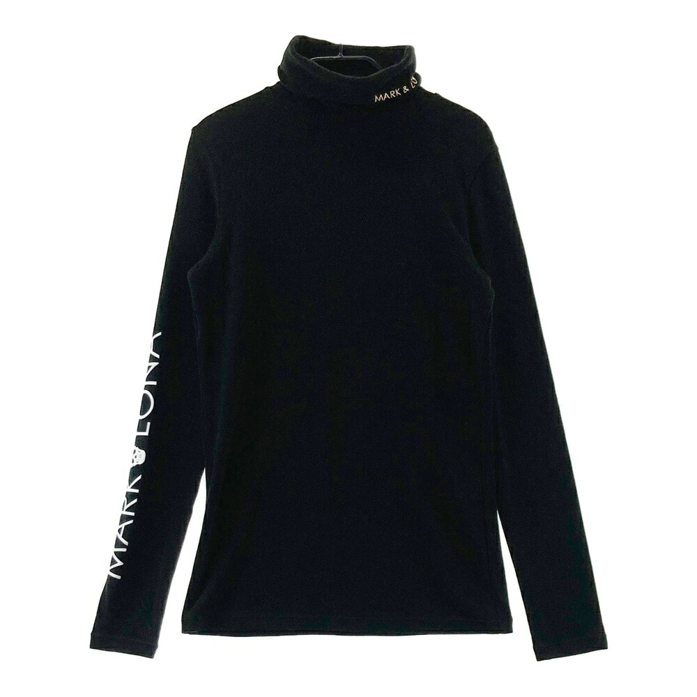 MARK&LONA マークアンドロナ ハイネック 長袖Tシャツ 微起毛 ブラック系 WS 【中古】ゴルフウェア レディース
