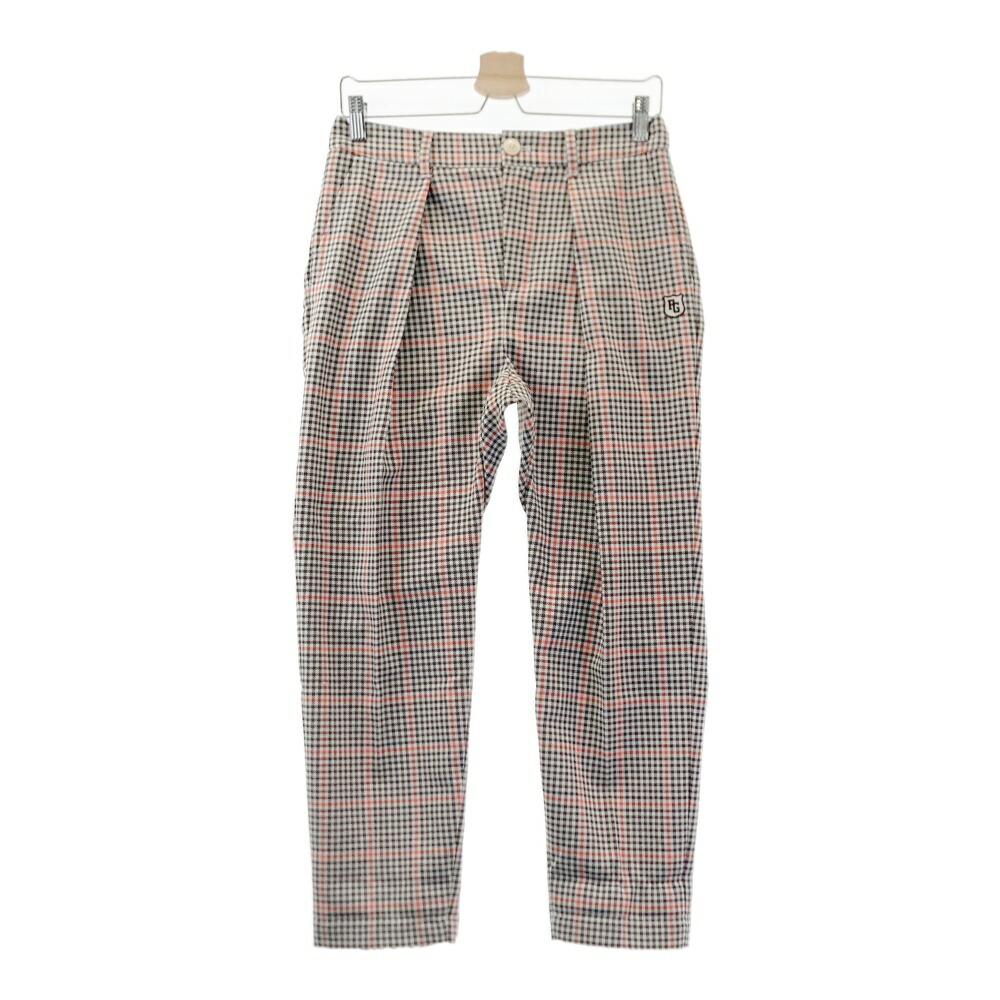 PEARLY GATES パーリーゲイツ ロングパンツ チェック柄 ブラウン系 0 【中古】ゴルフウェア レディース