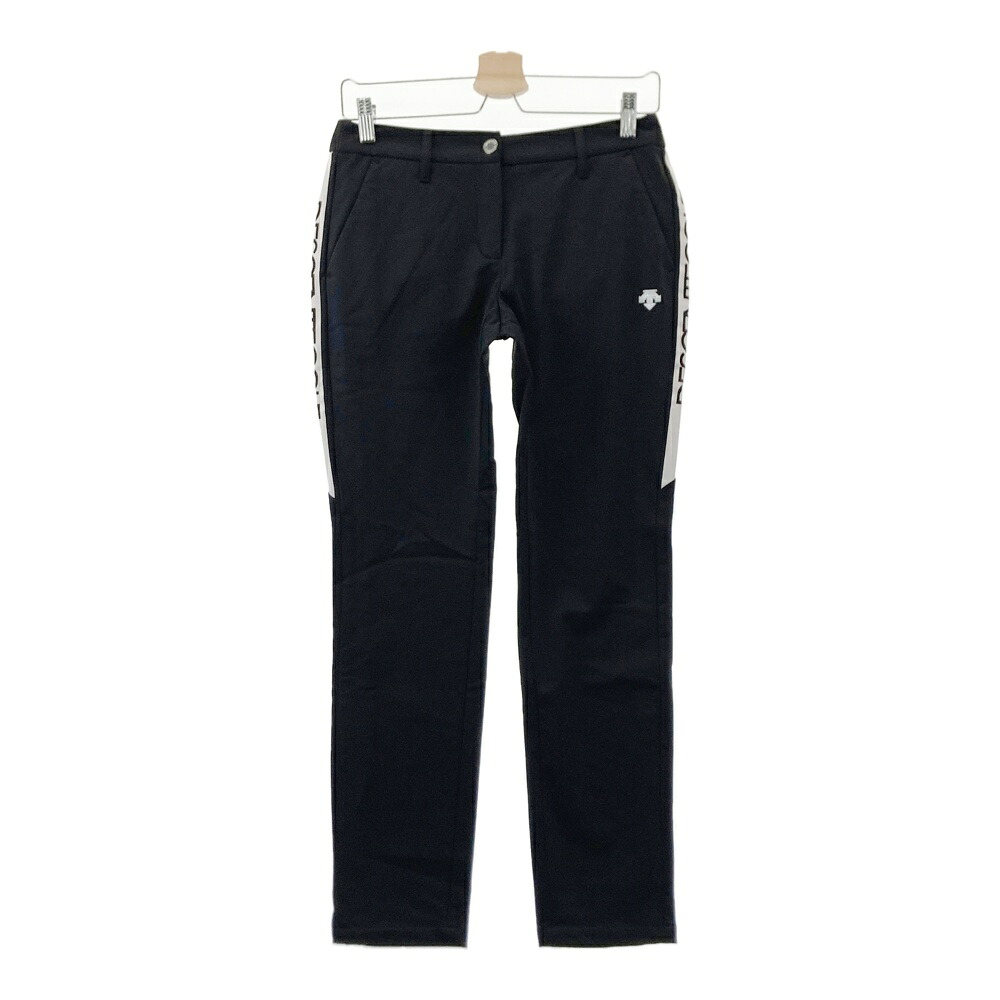 DESCENTE GOLF デサントゴルフ 裏起毛ボンディング ロングパンツ ブラック系 M 【中古】ゴルフウェア レディース