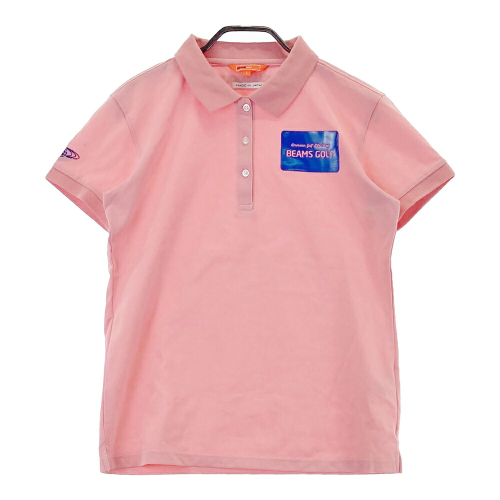 BEAMS GOLF ビームスゴルフ 半袖ポロシャツ ピンク系 L 【中古】ゴルフウェア レディース