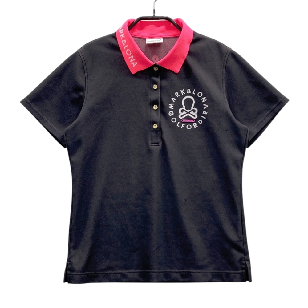 MARK&LONA マークアンドロナ 半袖ポロシャツ ブラック系 38 【中古】ゴルフウェア レディース