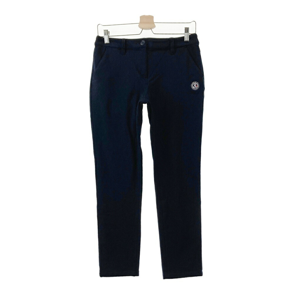 AND PER SE アンパスィ ストレッチパンツ 裏起毛 ネイビー系 M 【中古】ゴルフウェア レディース