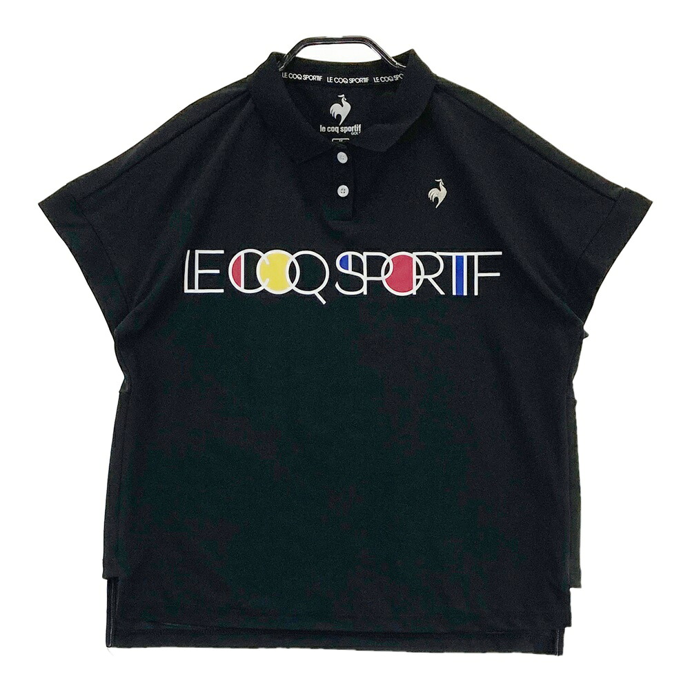 LE COQ GOLF ルコックゴルフ 2025年モデル 半袖ポロシャツ ブラック系 M 【中古】ゴルフウェア レディース