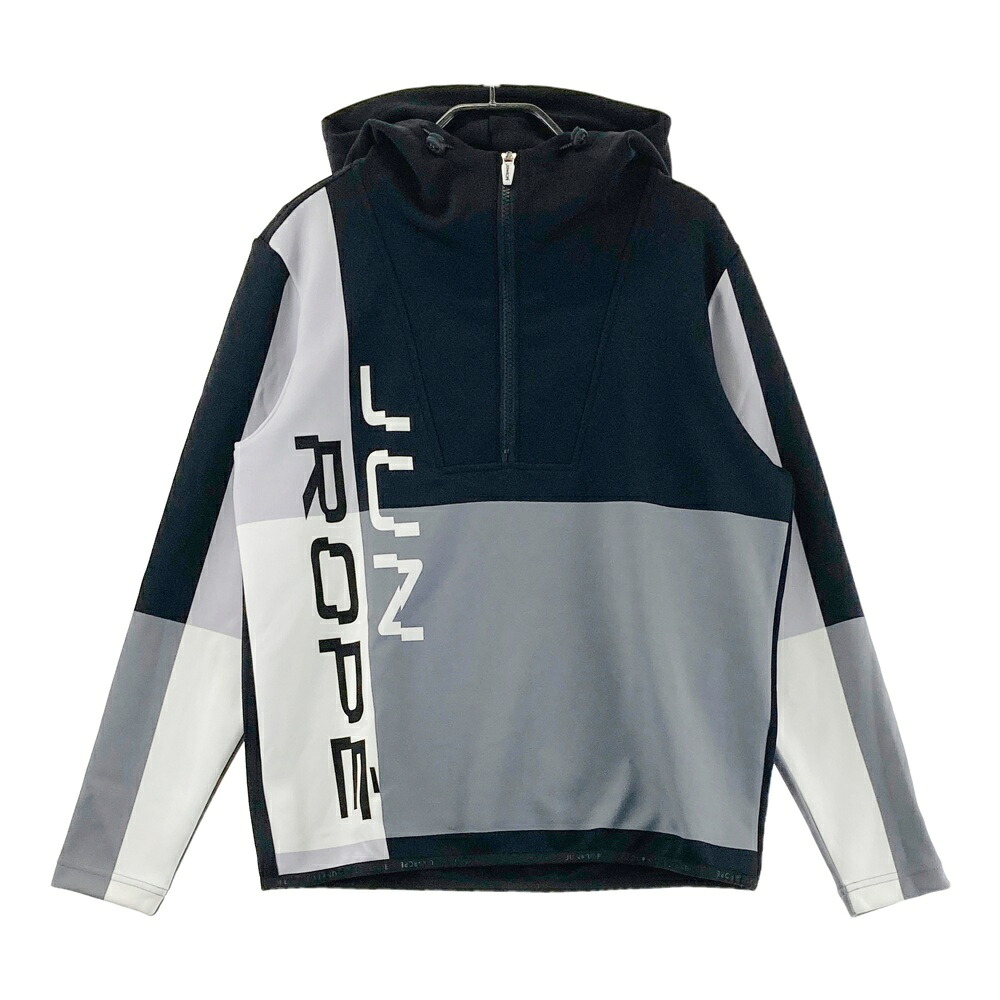 JUN&ROPE ジュン アンド ロペ ハーフジップパーカー ブラック系 M 【中古】ゴルフウェア レディース