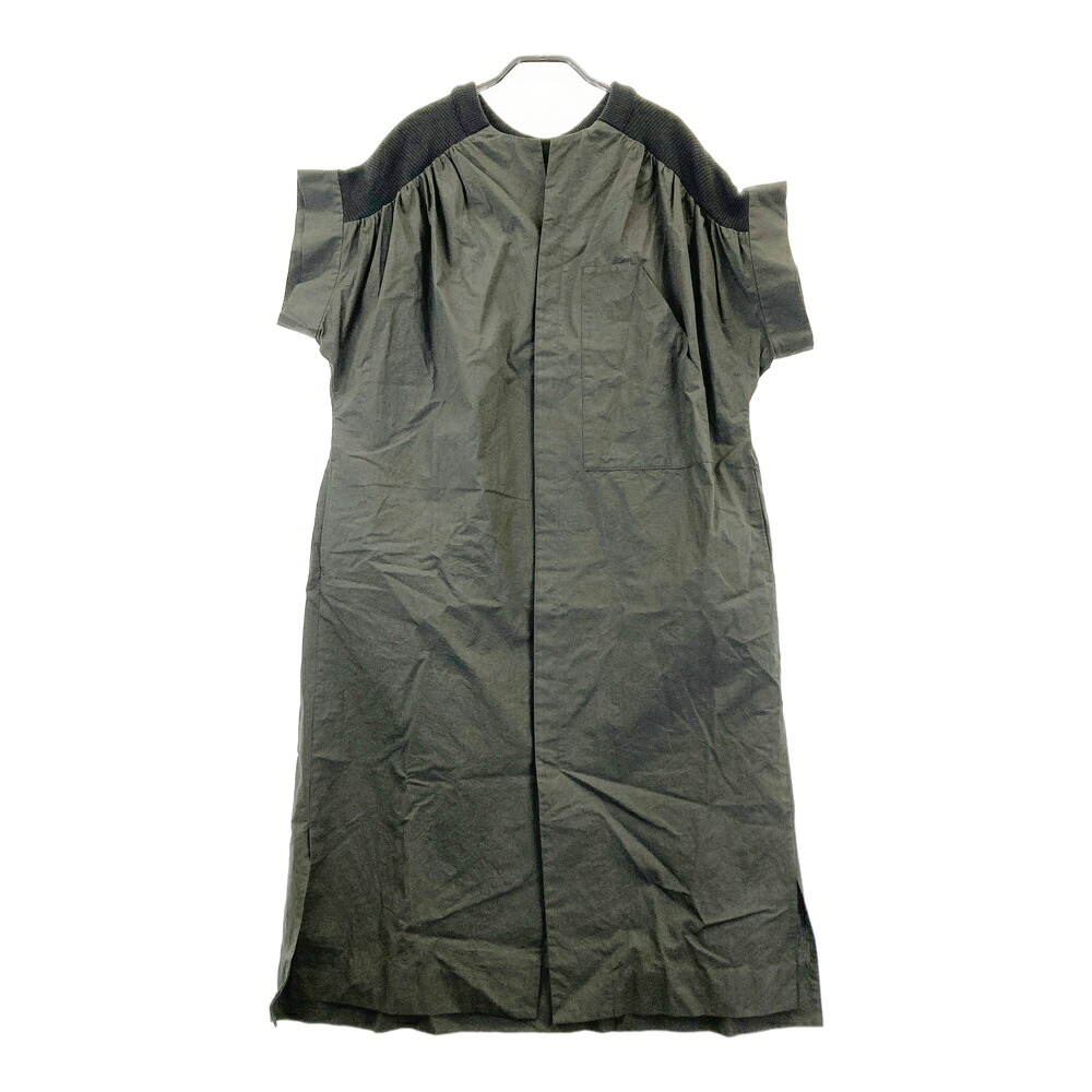 YOHJI YAMAMOTO ヨウジヤマモト YM-D02-027 衣裳 RIB FLY OPEN DRESS COTTON/LINEN カーキ系 1 【中古】レディース