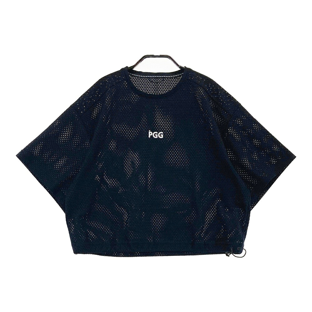 PGG PEARLY GATES パーリーゲイツ ; 2024年モデル メッシュ 半袖Tシャツ ネイビー系 1 【中古】ゴルフウェア レディース