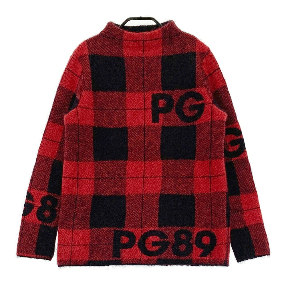 PEARLY GATES パーリーゲイツ  モヘア混 長袖編み物スウェーター 照合のしるし柄 赤いこと系 0 【中古】ゴルフ御召しもの レディース