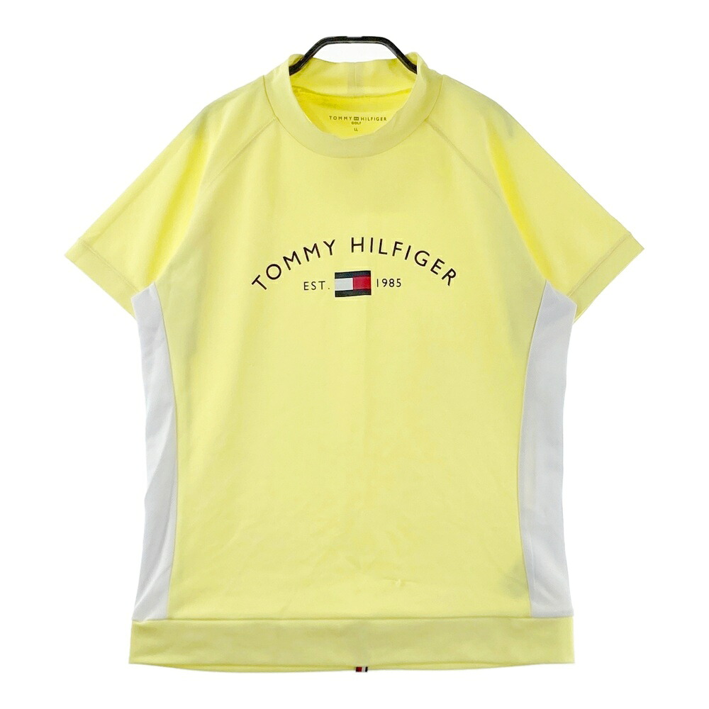 TOMMY HILFIGER GOLF トミー ヒルフィガーゴルフ ハイネック 半袖Tシャツ イエロー系 LL 【中古】ゴルフウェア レディース