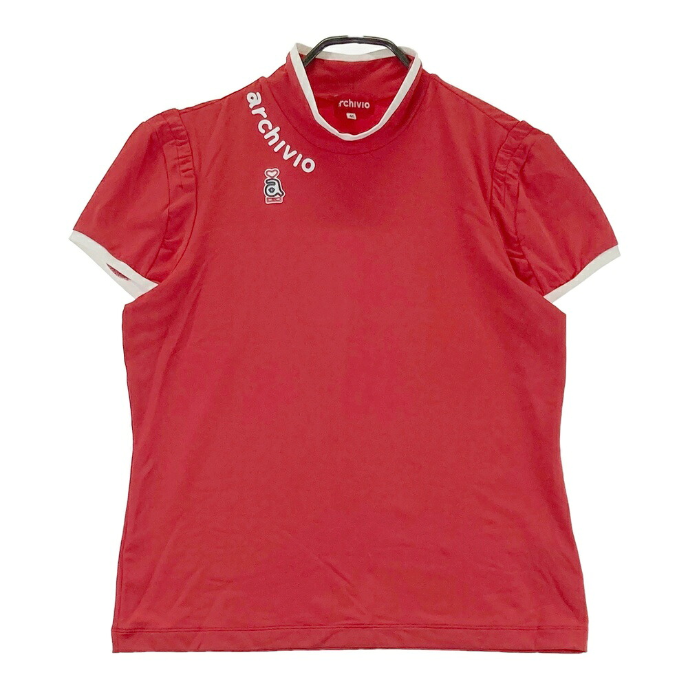 ARCHIVIO アルチビオ ハイネック 半袖Tシャツ レッド系 40 【中古】ゴルフウェア レディース