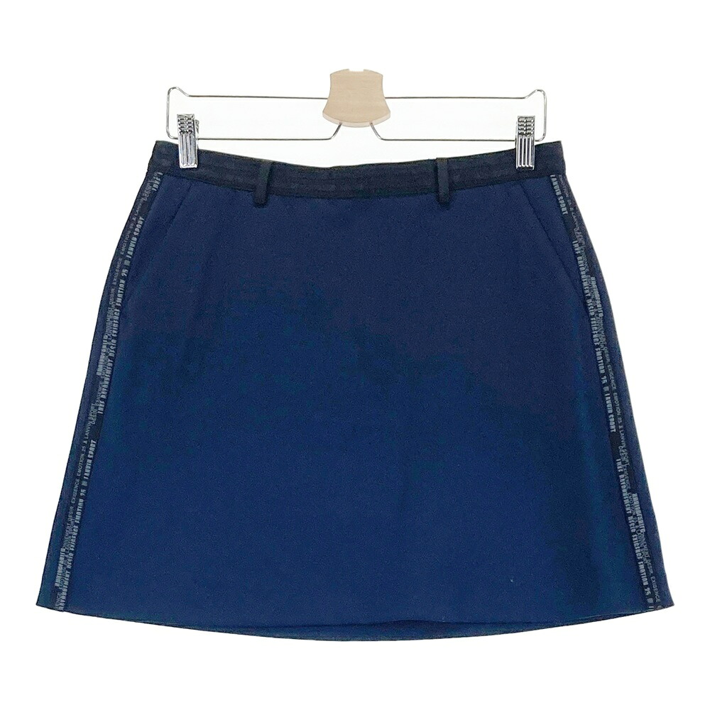 LANVIN SPORT ランバン スポール バックジップ ストレッチスカート ネイビー系 42 【中古】ゴルフウェア レディース