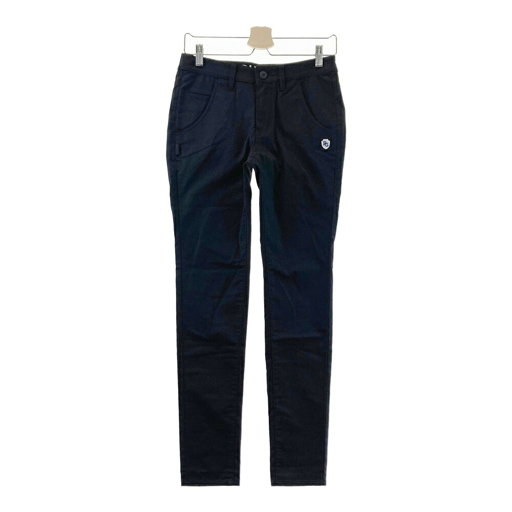 PEARLY GATES パーリーゲイツ ストレッチパンツ ボーダー柄 ネイビー系 1 【中古】ゴルフウェア レディース