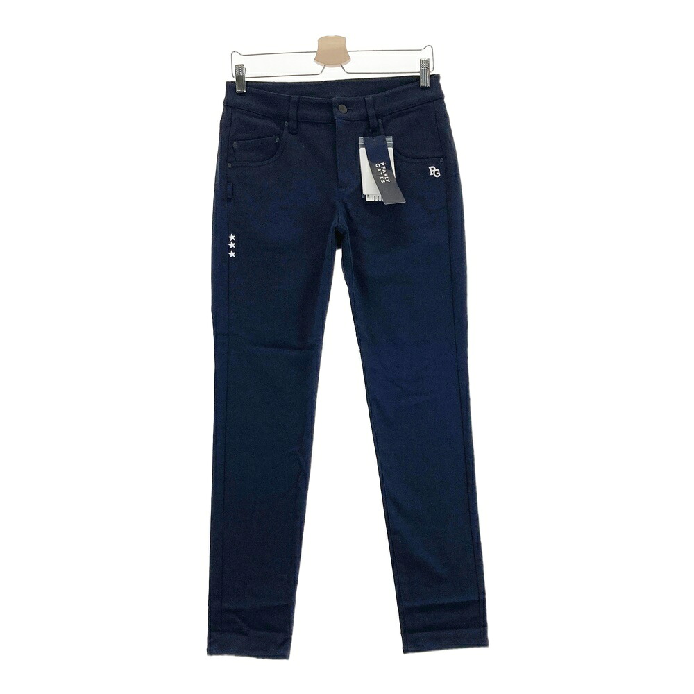 PEARLY GATES パーリーゲイツ ストレッチパンツ ネイビー系 1 【中古】ゴルフウェア レディース