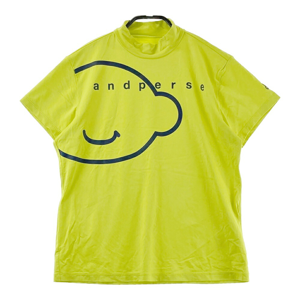 AND PER SE アンパスィ 2024年モデル ハイネック 半袖Tシャツ グリーン系 L 【中古】ゴルフウェア レディース