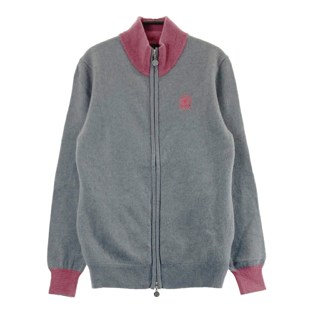 G/FORE ジーフォア カシミヤ混 長袖ジップニットジャケット グレー系 38 【中古】ゴルフウェア レディース