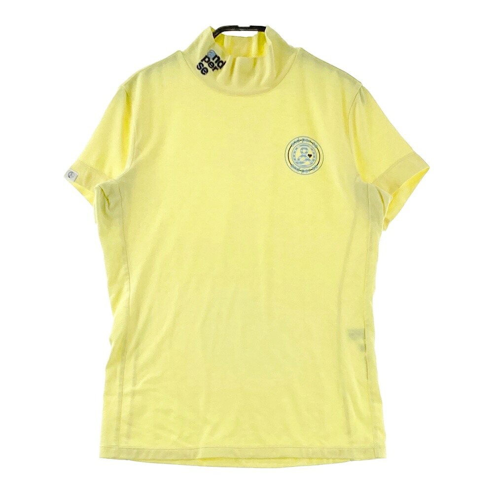 AND PER SE アンパスィ ハイネック半袖Tシャツ イエロー系 M 【中古】ゴルフウェア レディース