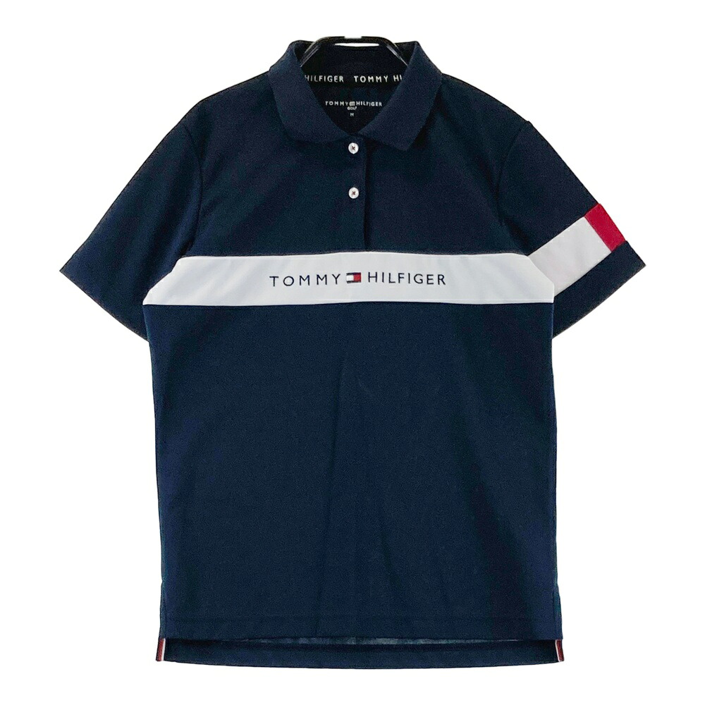 TOMMY HILFIGER GOLF トミー ヒルフィガーゴルフ 半袖ポロシャツ ネイビー系 M 【中古】ゴルフウェア レディース