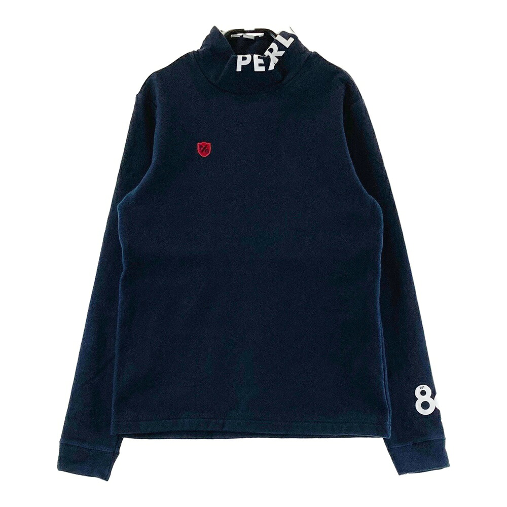 PEARLY GATES パーリーゲイツ ハイネック 長袖Tシャツ 裏起毛 ネイビー系 1 【中古】ゴルフウェア レディース