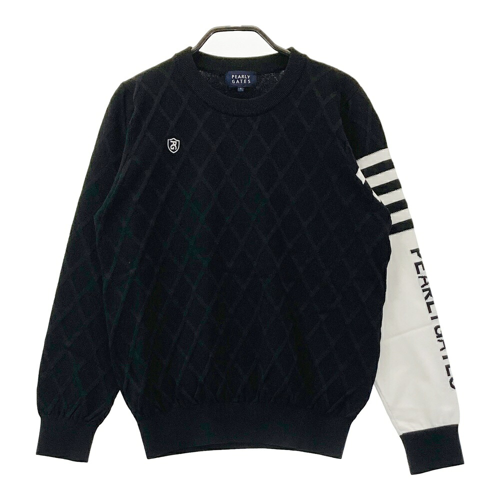PEARLY GATES パーリーゲイツ  長袖編み物スウェーター 金剛石柄 米国海軍系 1 【中古】ゴルフ御召しもの レディース