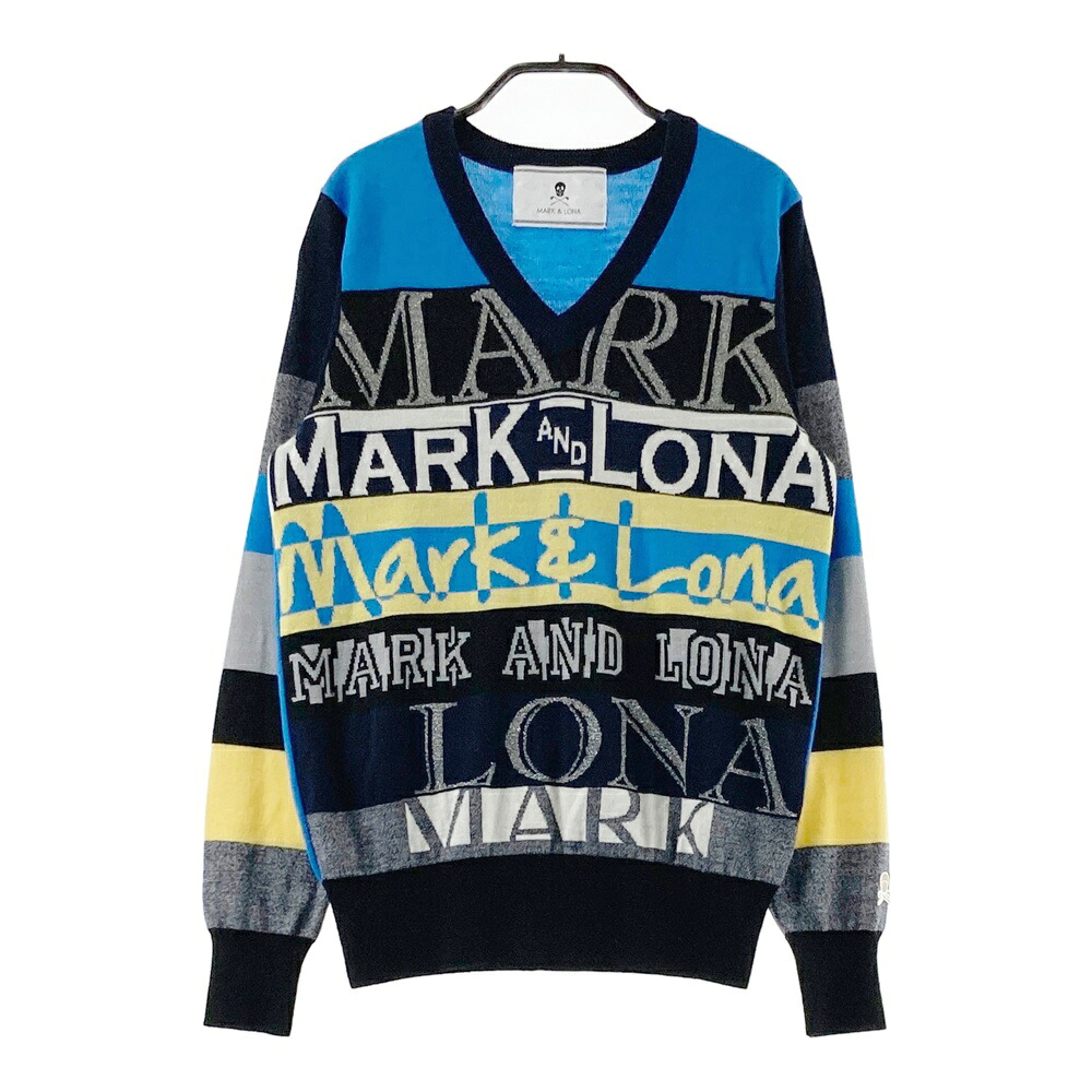 MARK\u0026LONA マークアンドロナ  V素っ首 編み物スウェーター 字母 米国海軍系 M 【中古】ゴルフ御召しもの レディース