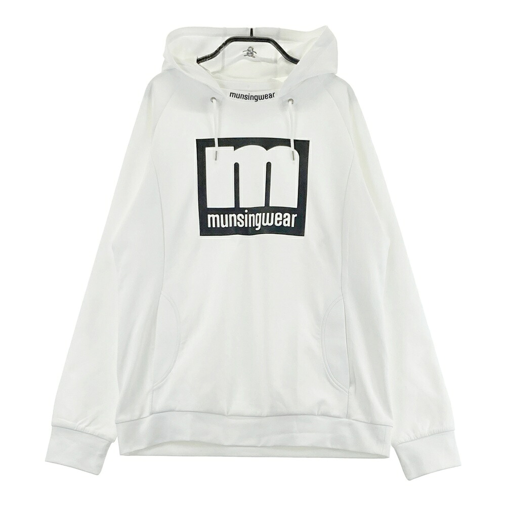MUNSING WEAR マンシングウェア ロゴパーカー ホワイト系 L 【中古】ゴルフウェア レディース