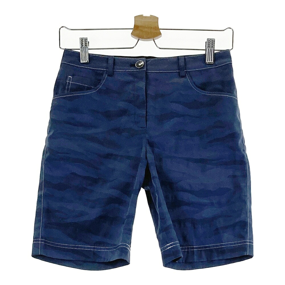 LANVIN SPORT ランバン スポール ショートパンツ カモフラ 迷彩柄 ネイビー系 36 【中古】ゴルフウェア レディース 4,686円
