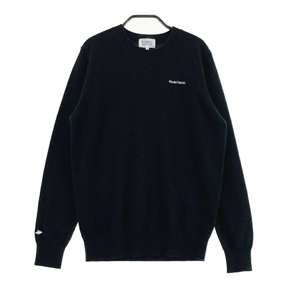 PEARLY GATES パーリーゲイツ  カシミール 編み物スウェーター  黒いこと系 1 【中古】ゴルフ御召しもの レディース