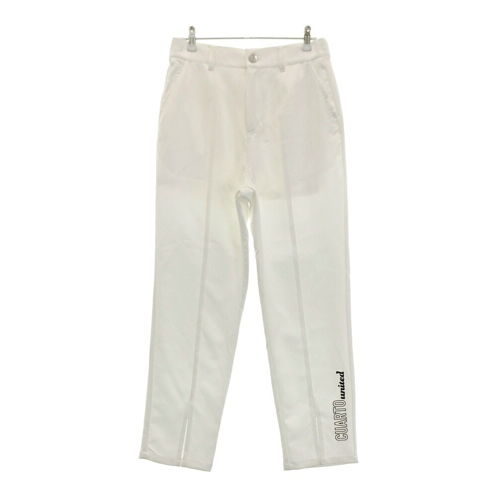 CUARTO UNITED クアルトユナイテッド ストレッチパンツ ホワイト系 L 【中古】ゴルフウェア レディース