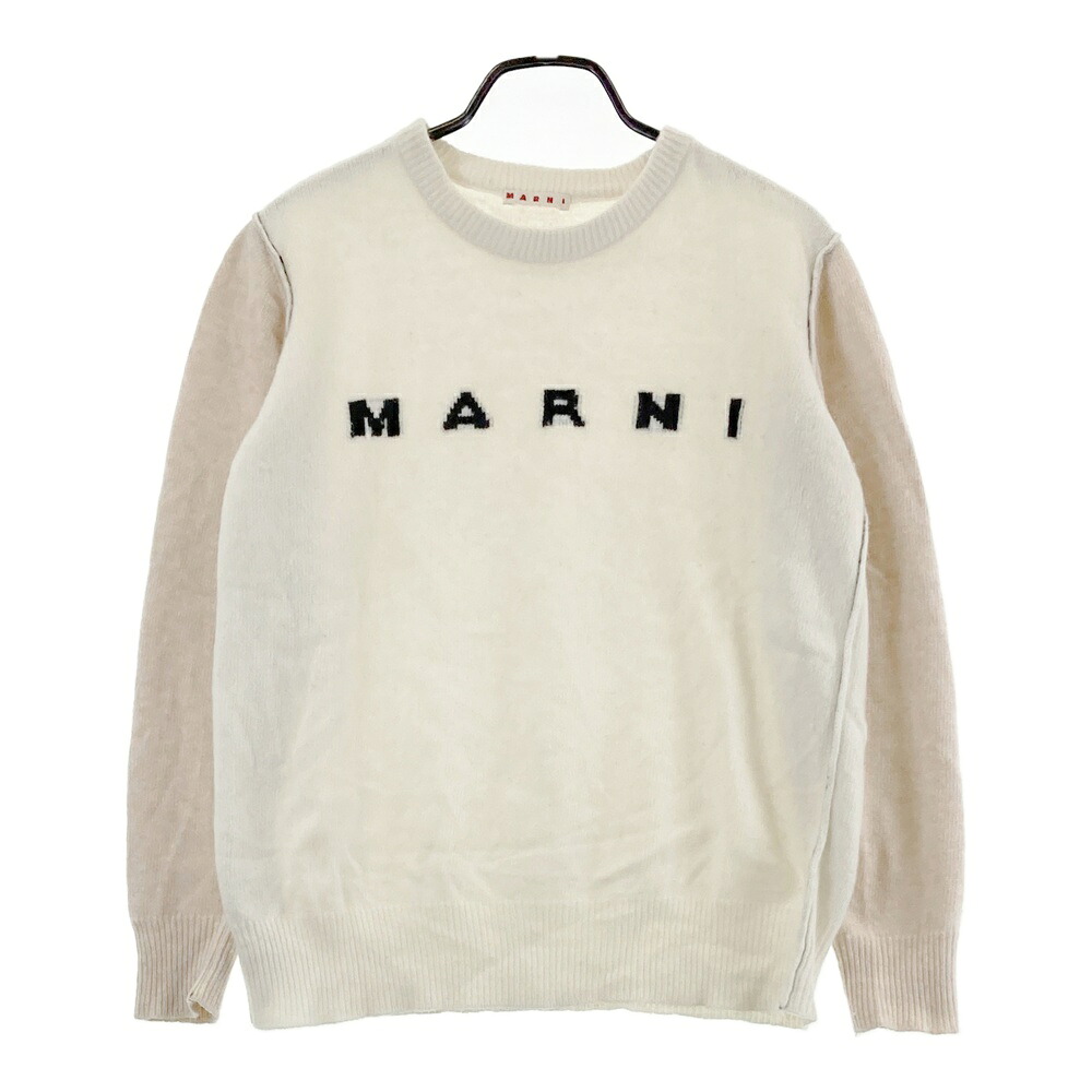 MARNI マルニ ウール 長袖ニットセーター ホワイト系 14 【中古】レディース