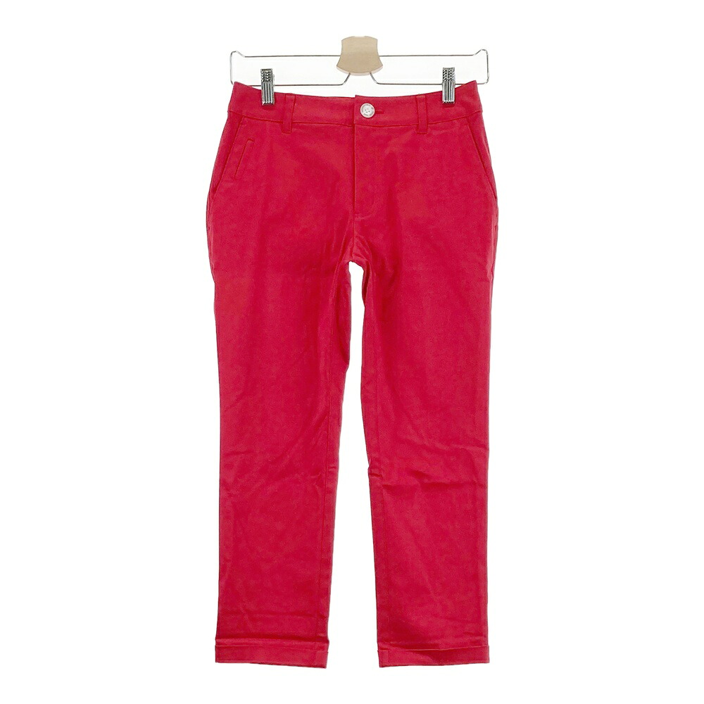 ZOY ゾーイ ストレッチ 七分丈パンツ レッド系 36 【中古】ゴルフウェア レディース