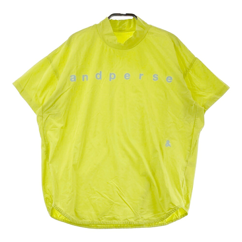 AND PER SE アンパスィ 2024年モデル ハイネック 半袖Tシャツ イエロー系 LL 【中古】ゴルフウェア レディース