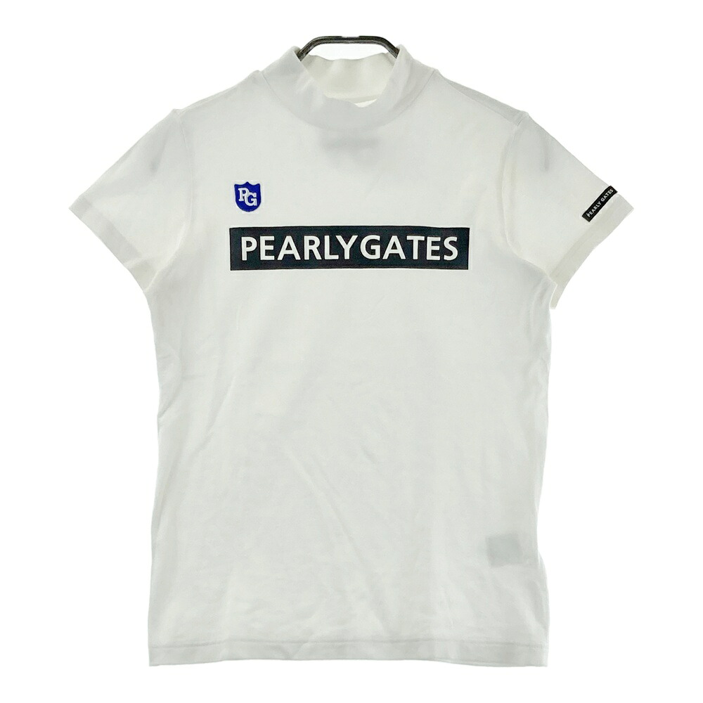 PEARLY GATES パーリーゲイツ 半袖ハイネックTシャツ ホワイト系 0 【中古】ゴルフウェア レディース
