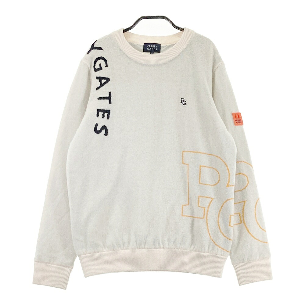 PEARLY GATES パーリーゲイツ 2025年模範例 裏地付 カシミール混 編み物スウェーター  ベージュ系 2 【中古】ゴルフ御召しもの レディース