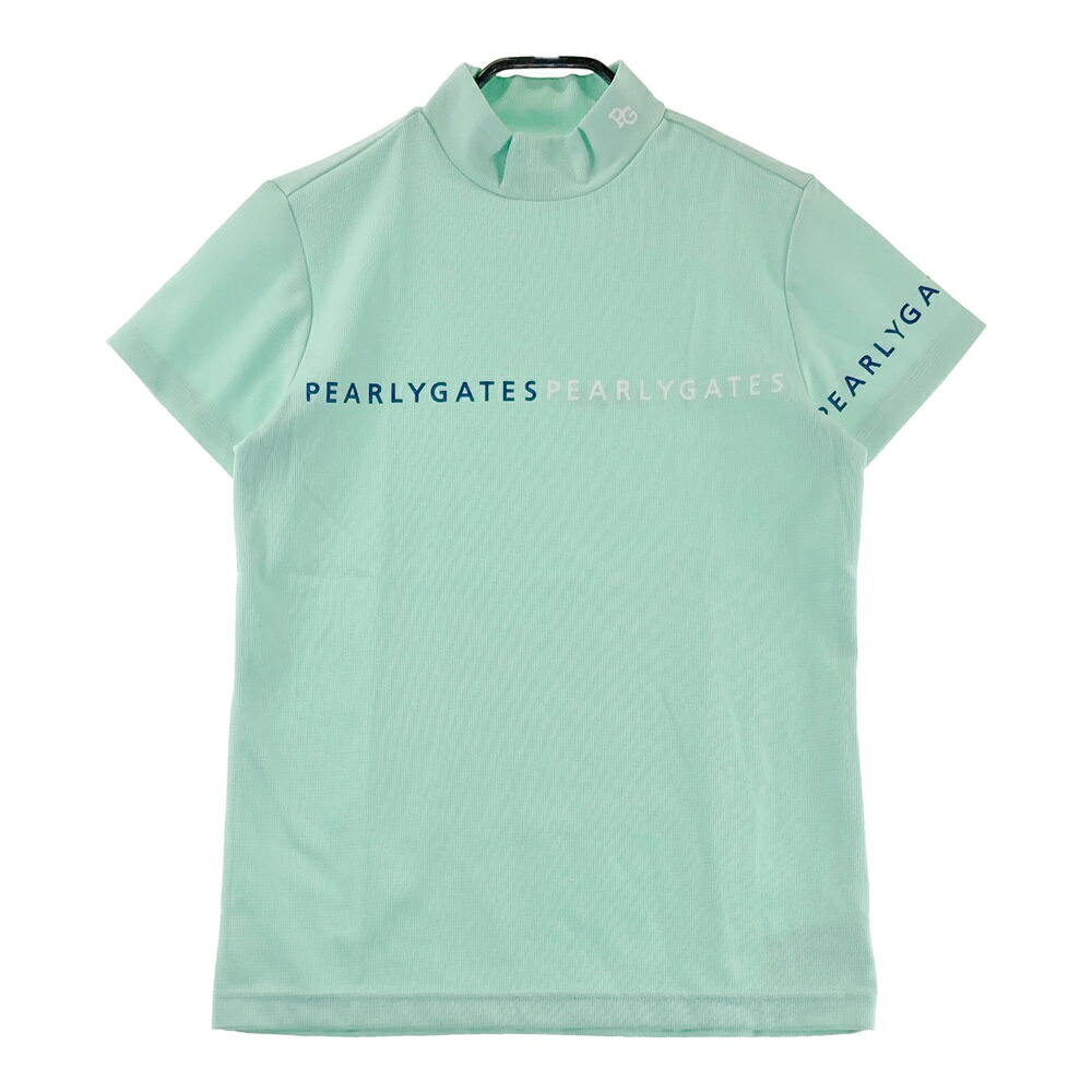 PEARLY GATES パーリーゲイツ 2024年モデル ハイネック半袖 Tシャツ グリーン系 1 【中古】ゴルフウェア レディース