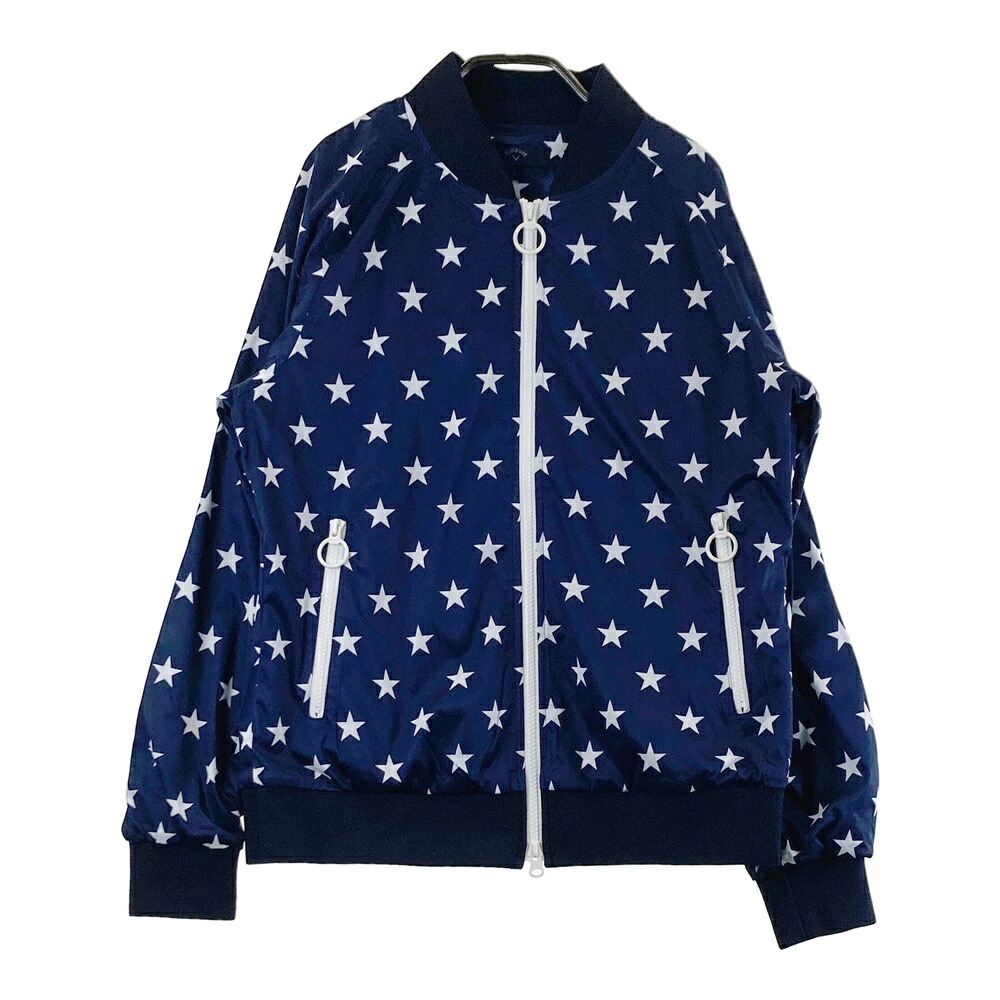 CALLAWAY キャロウェイ 裏メッシュ ジップジャケット 星柄 ネイビー系 L 【中古】ゴルフウェア レディース｜中古ゴルフウェア通販STST