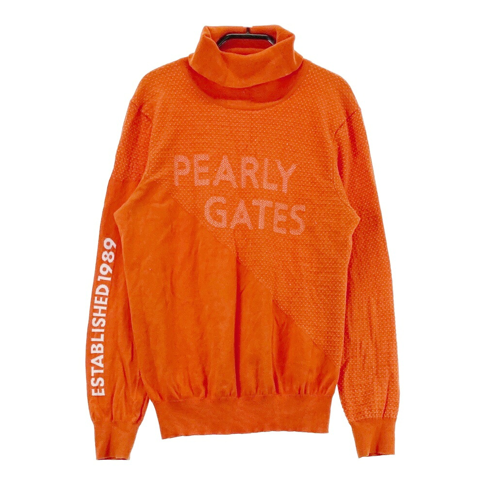 PEARLY GATES パーリーゲイツ 2024年模範例 タートルネック 長袖スウェーター  オレンジ色系 0 【中古】ゴルフ御召しもの レディース