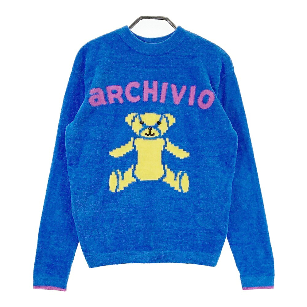 ARCHIVIO アルチビオ 2023年 モックネック 編み物スウェーター 天鵞絨ショッピングセンター ベア 青み系 38 【中古】ゴルフ御召しもの レディース