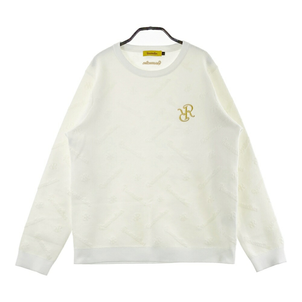 RESURRECTION レザレクション  長袖編み物スウェーター 総柄 白いこと系 L 【中古】ゴルフ御召しもの レディース