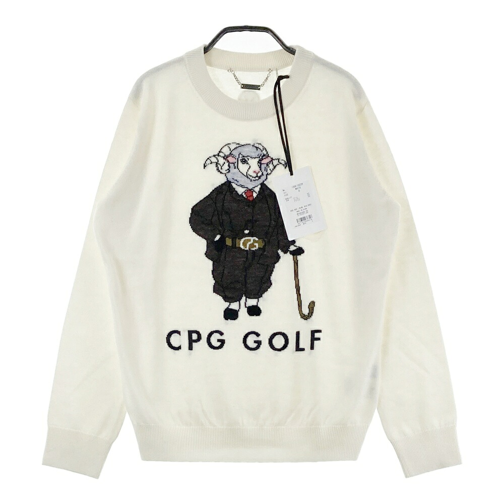 CPG GOLF シーピージーゴルフ 1308-24229 編み物 スウェーター  白いこと系 2 【中古】ゴルフ御召しもの レディース