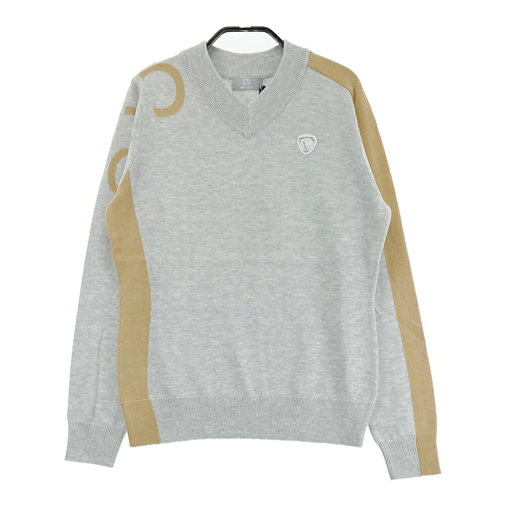 CPG GOLF シーピージーゴルフ 1308-24139 編み物 スウェーター  薄墨色系 2 【中古】ゴルフ御召しもの レディース
