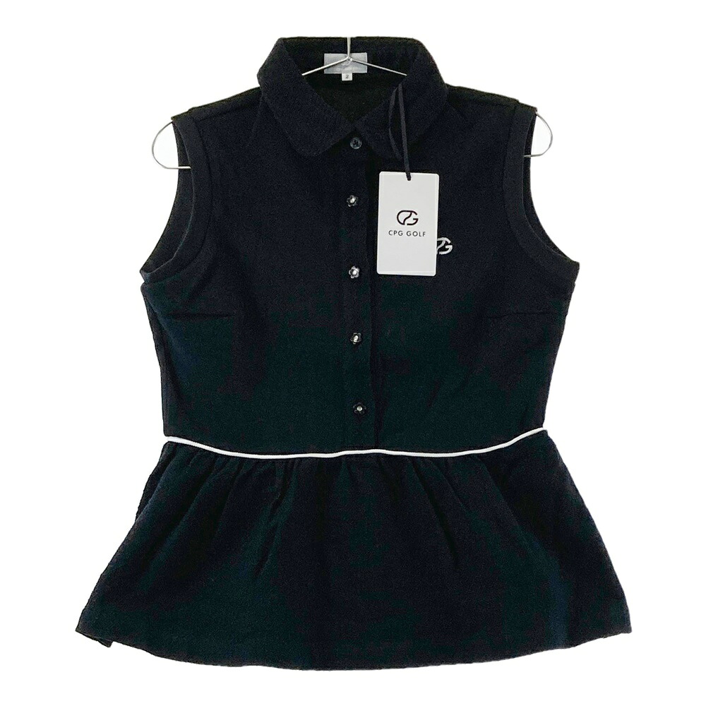 CPG GOLF シーピージーゴルフ 1107-25136 ノースリーブポロシャツ ブラック系 2 【中古】ゴルフウェア レディース｜中古ゴルフウェア通販STST
