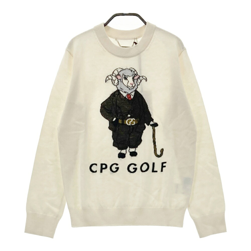 CPG GOLF シーピージーゴルフ 1308-24229 編み物 スウェーター  白いこと系 1 【中古】ゴルフ御召しもの レディース